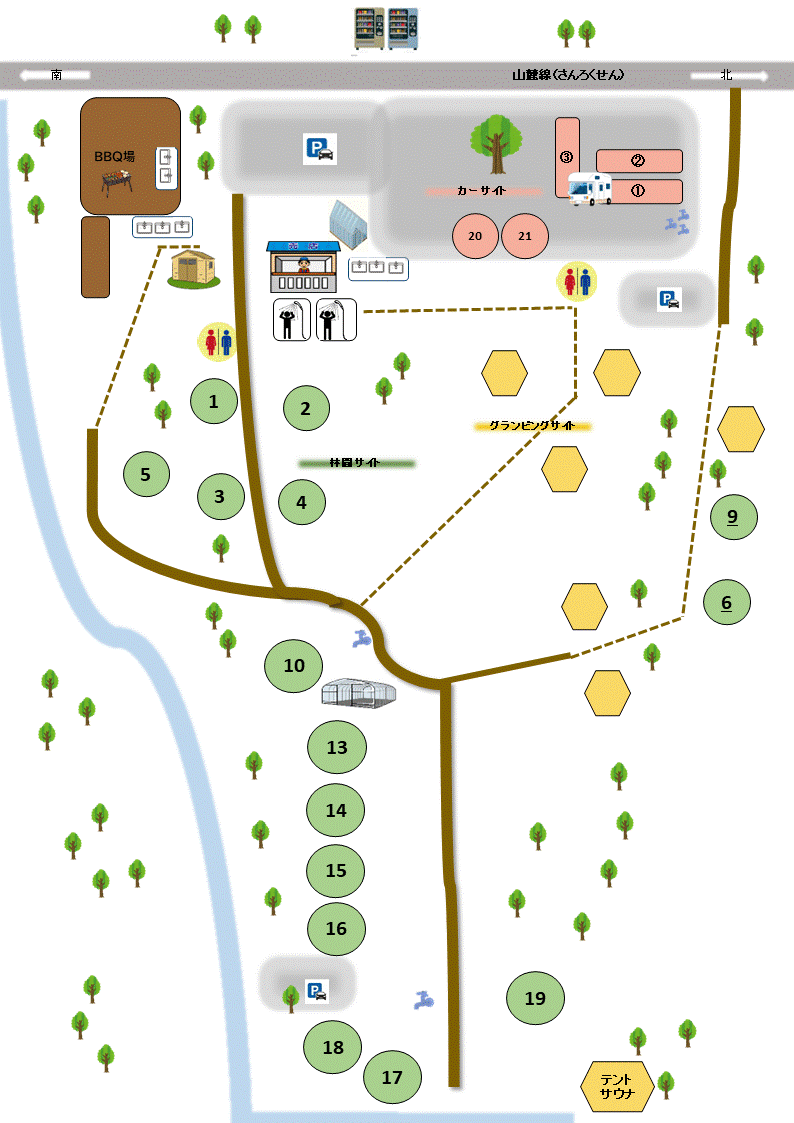 安曇野くぬぎの森ガーデン略図